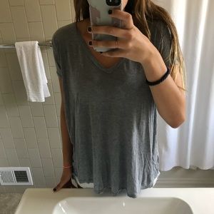 Brandy Melville gray v-neck T-shirt
